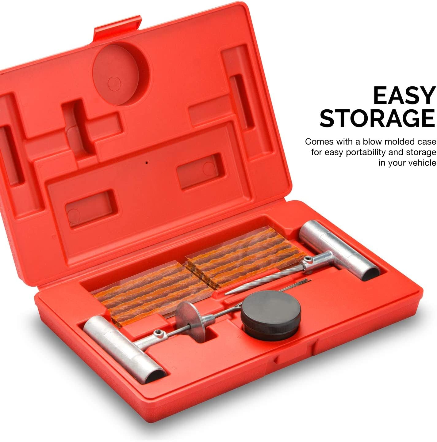 Tooluxe open molded case organizing tools and plugs for portable emergency readiness