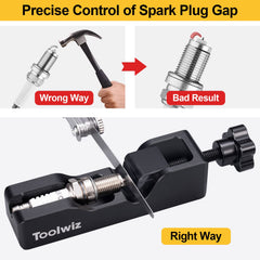 Toolwiz 32-blade feeler gauge folded compactly for precise measurement