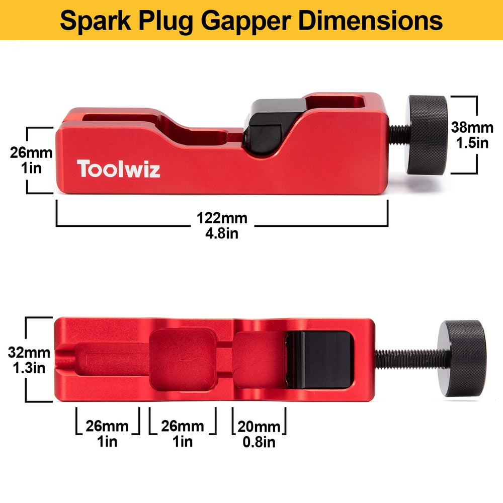 Toolwiz feeler blades dual marking closeup showing inch and mm markings for easy accuracy benefit