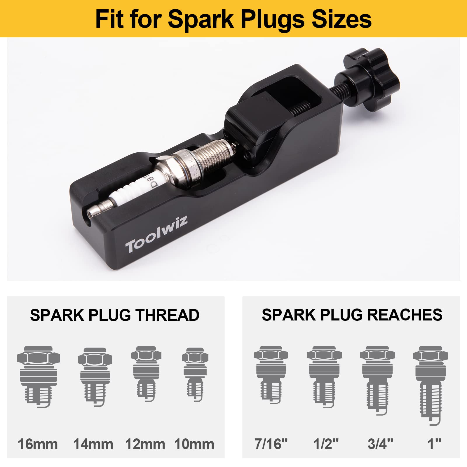 Toolwiz tool in use compressing a spark plug electrode for accurate gaps