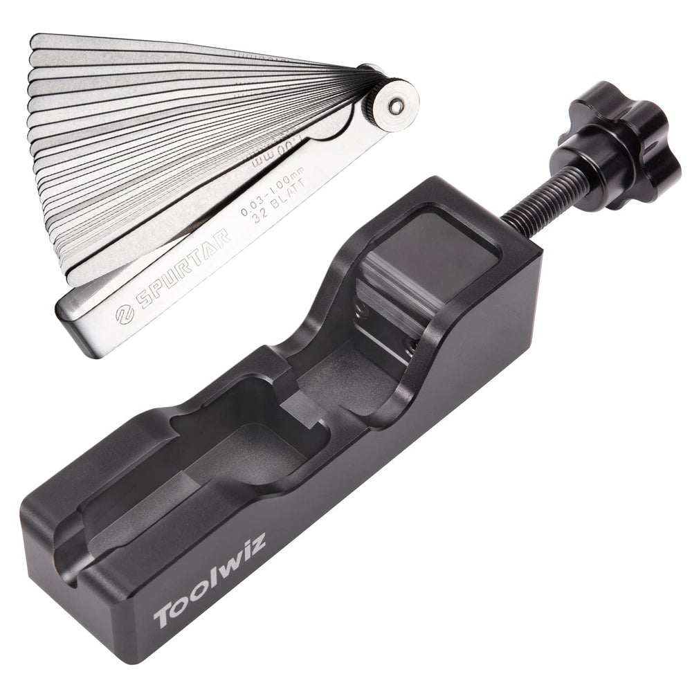 Toolwiz spark plug gap tool front view showing compact shape and control