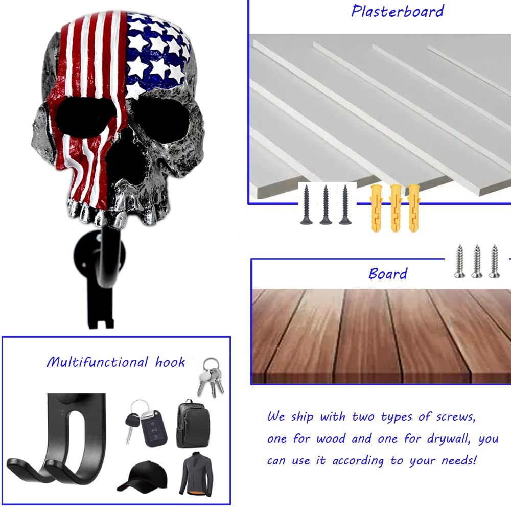 Tooyuart skull helmet holder installed in garage showing space-saving and display advantage