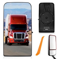 TOP-MAX front view mirror glass showing flat surface and clear reflection benefit