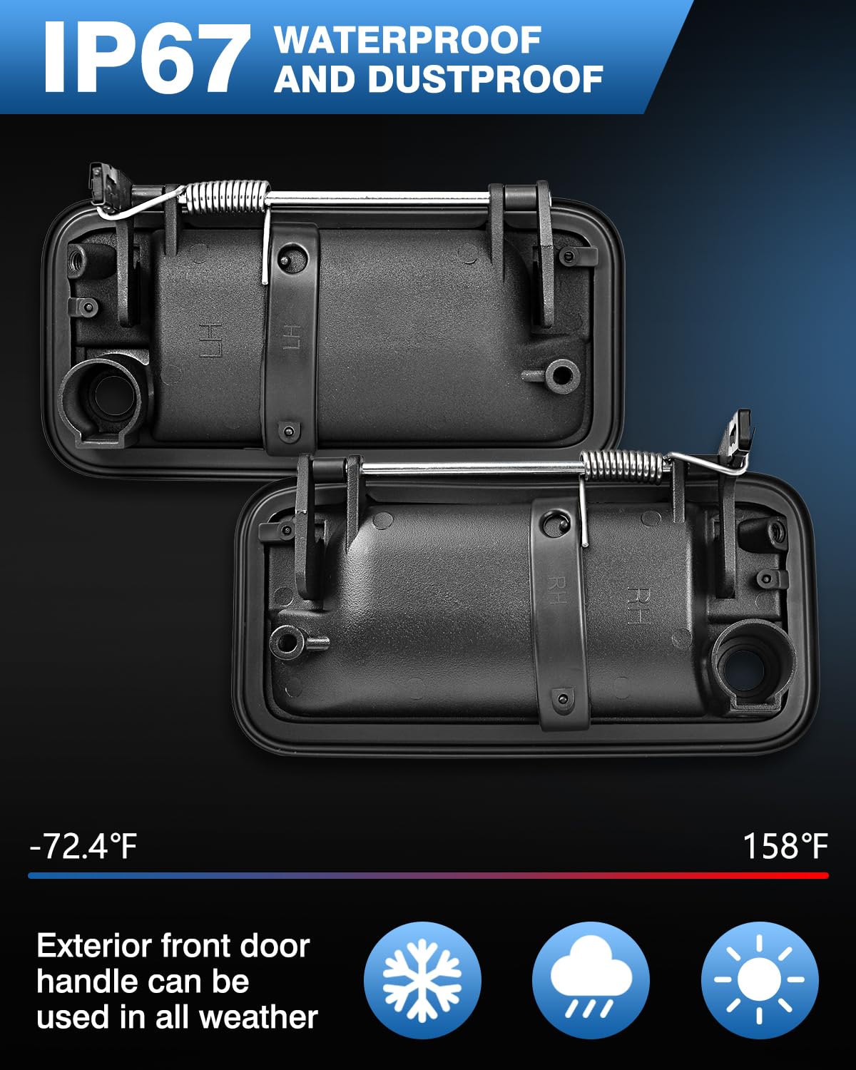 TOP-MAX handle installed with door panel open for installation clarity