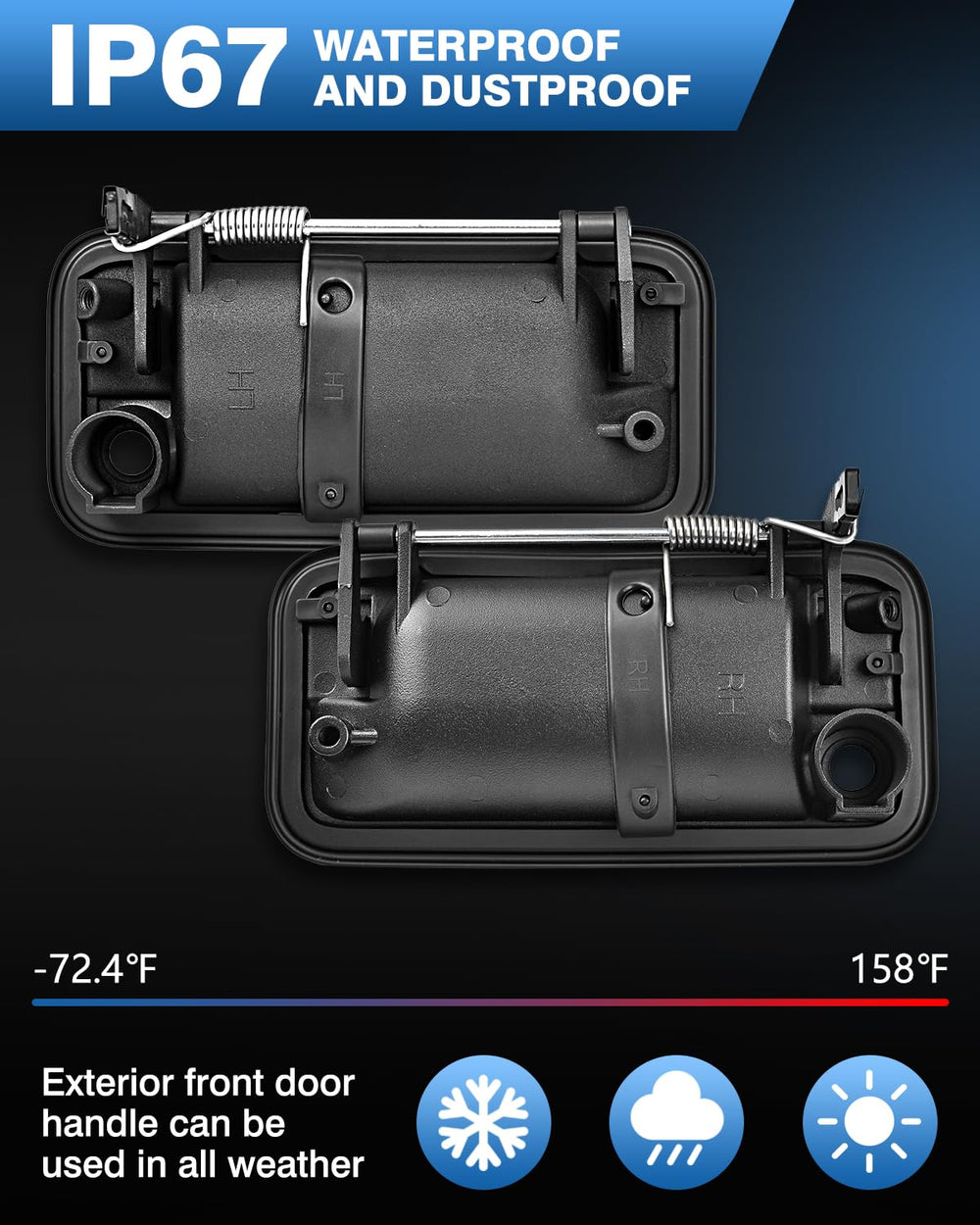 TOP-MAX handle installed with door panel open for installation clarity