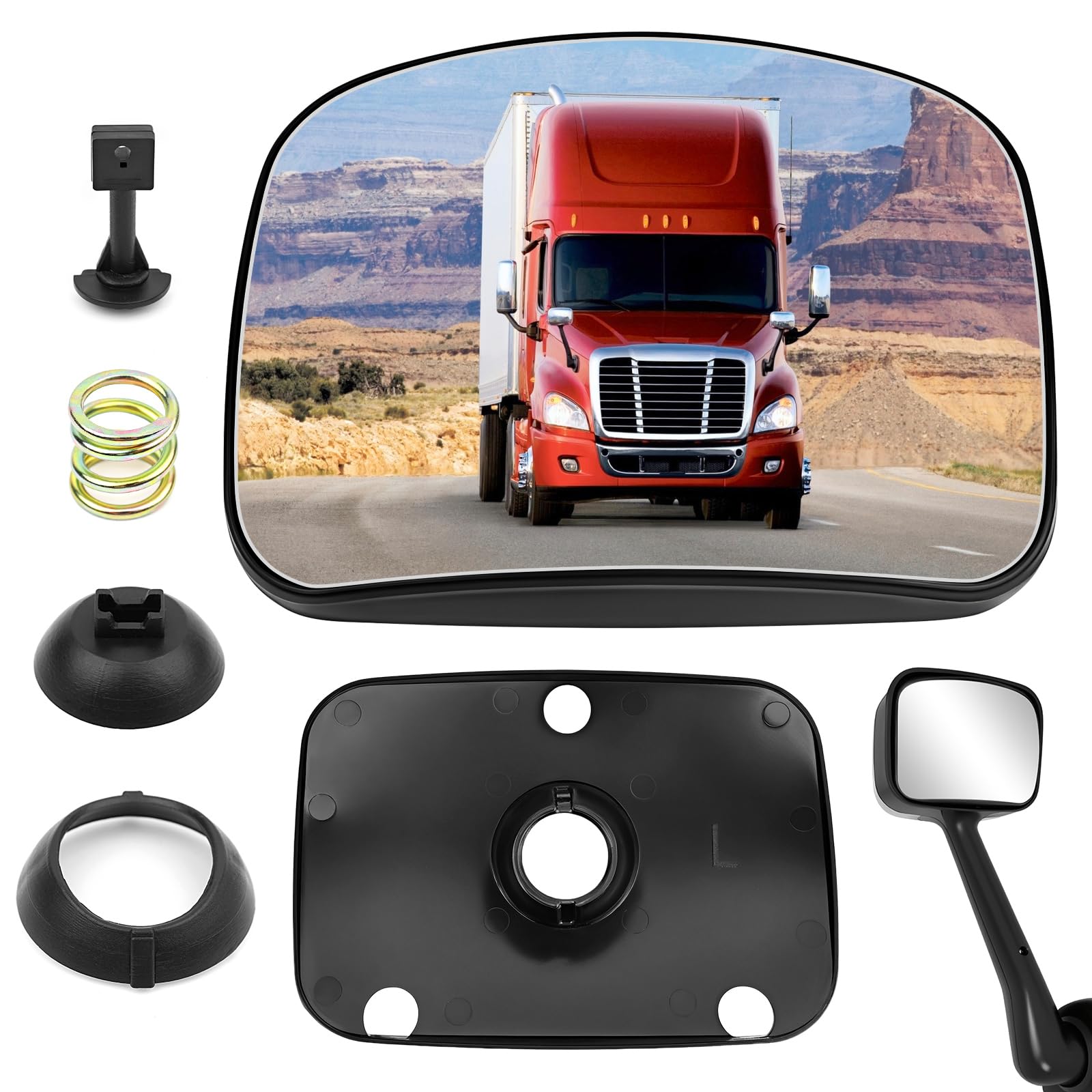 TOP-MAX front view of hood mirror assembly showing fit and brand