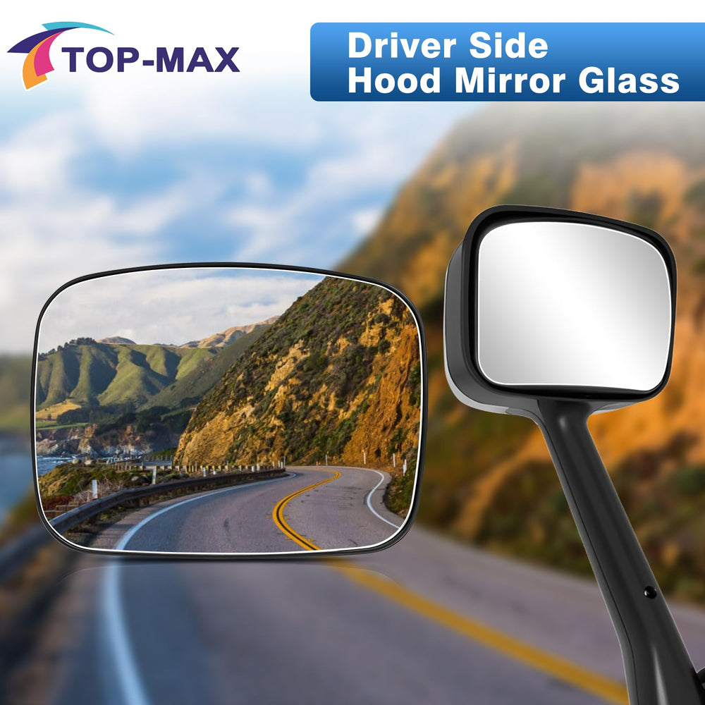 TOP-MAX hood mirror next to hand showing scale and easy handling