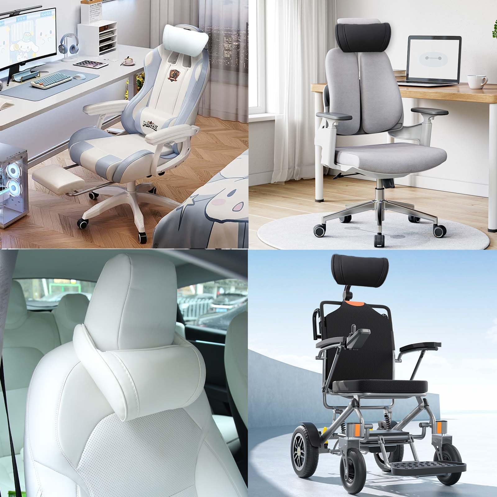 TOPABYTE next to a standard headrest to show size and scale
