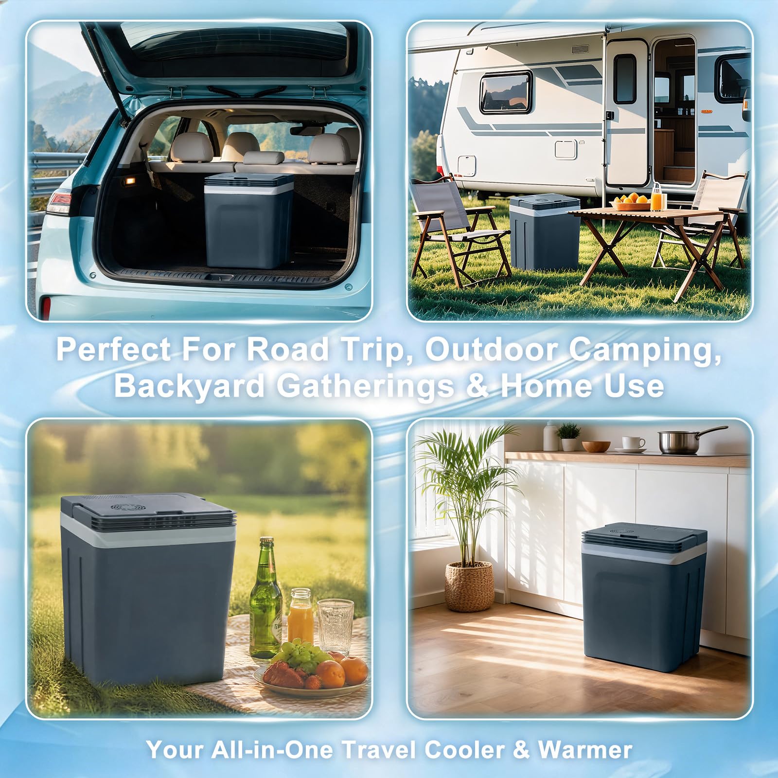 TopAutoGear on camping table providing chilled and warm meals