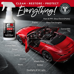 TopCoat F11PRO being sprayed onto a car panel for easy application
