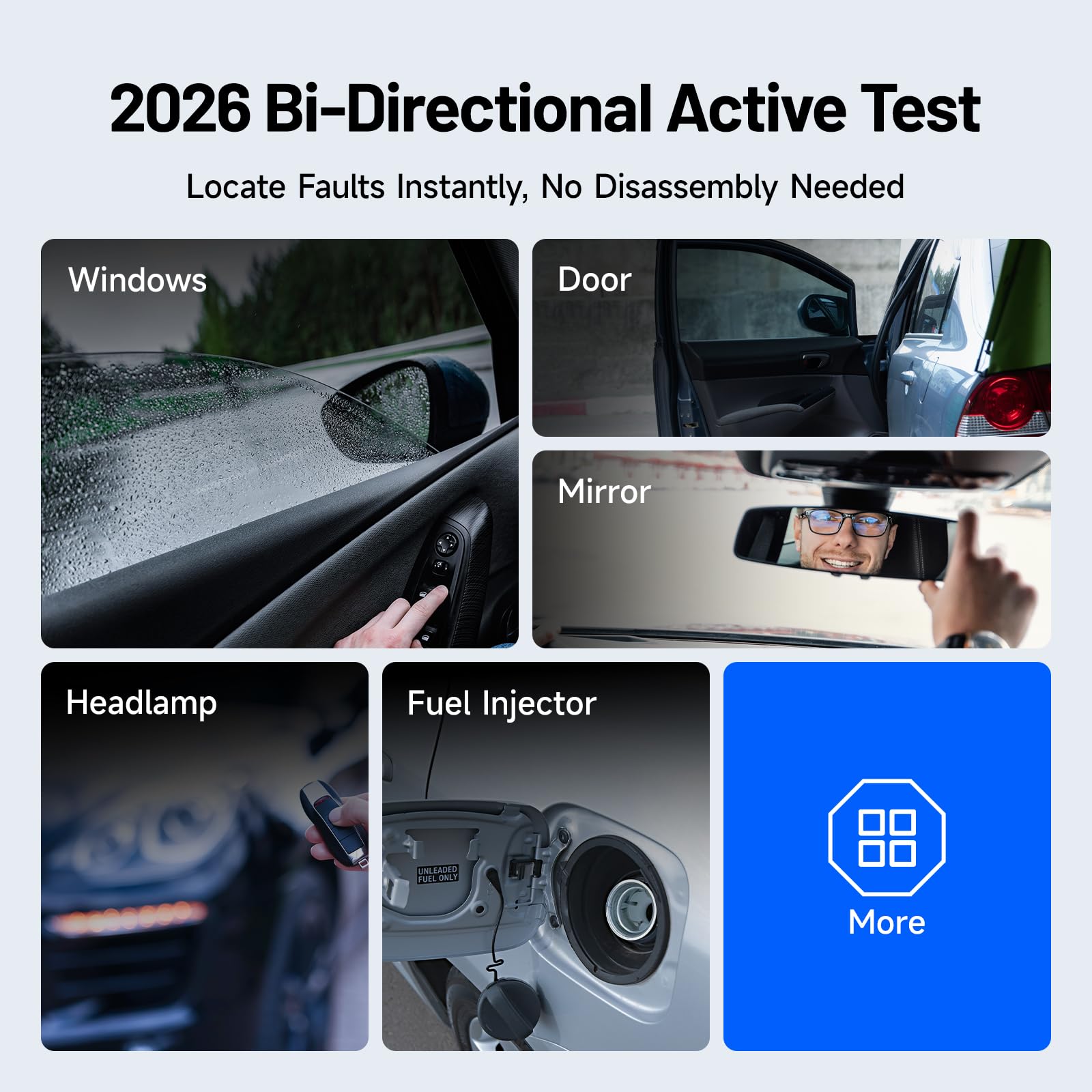TOPDON AD800BT 2 reset services menu showing 28+ guided maintenance options
