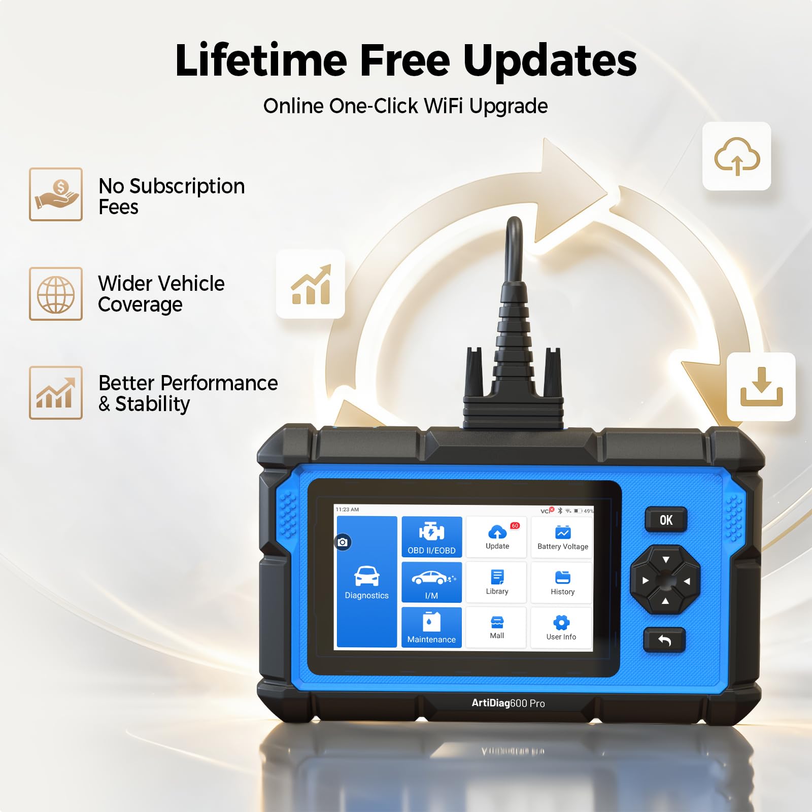 TOPDON ArtiDiag600 Pro showing live data graph to help pinpoint sensor issues