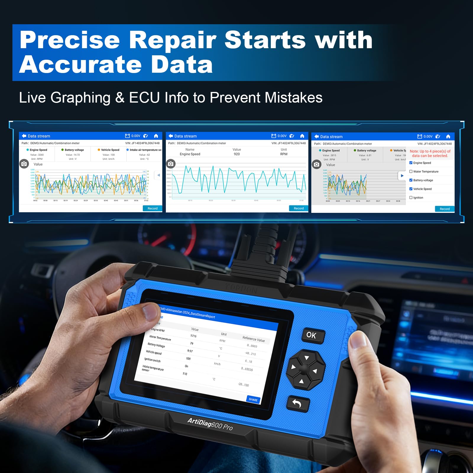 TOPDON ArtiDiag600 Pro Wi‑Fi update screen showing lifetime OTA updates for future compatibility