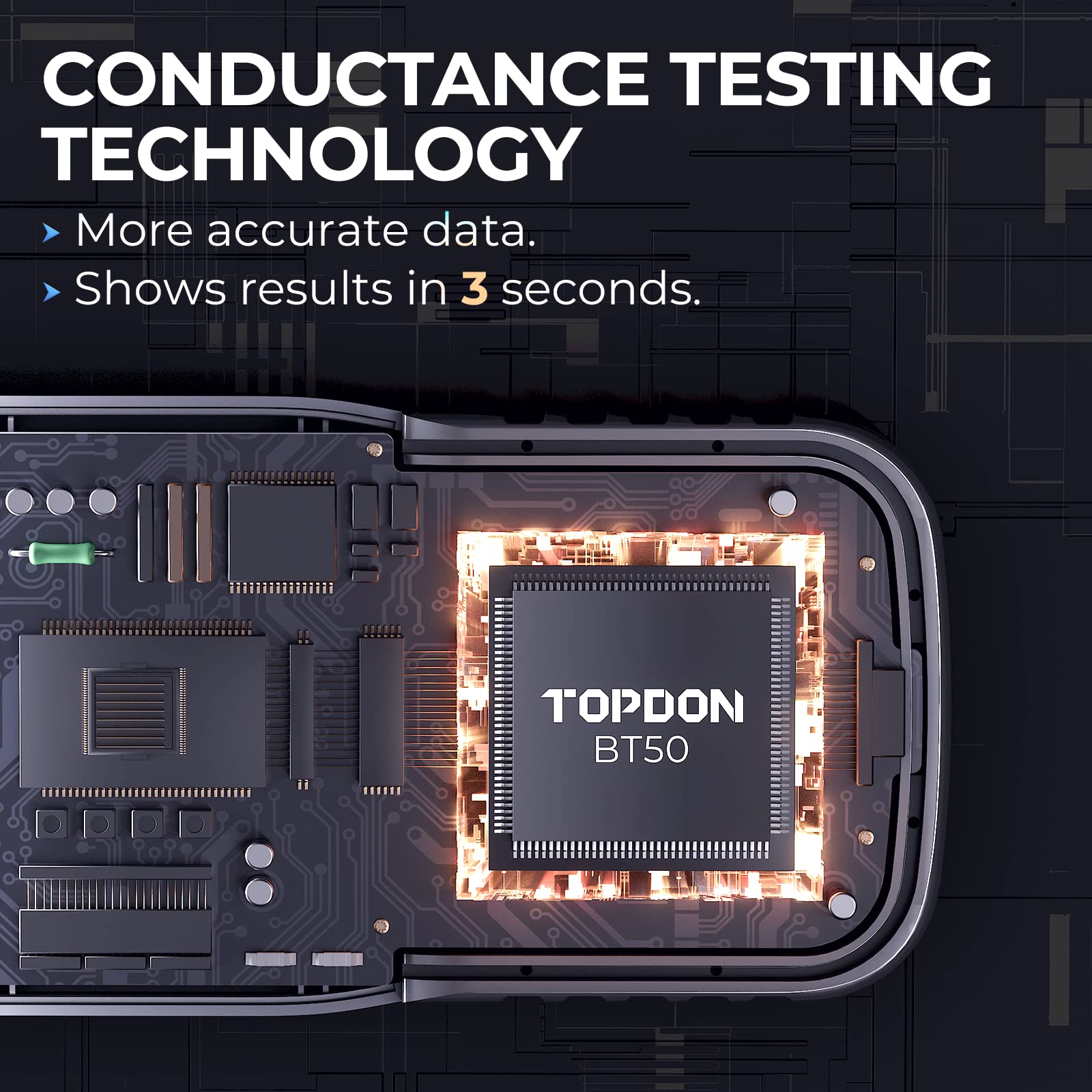 TOPDON BT50 held in hand to show scale and portable convenience