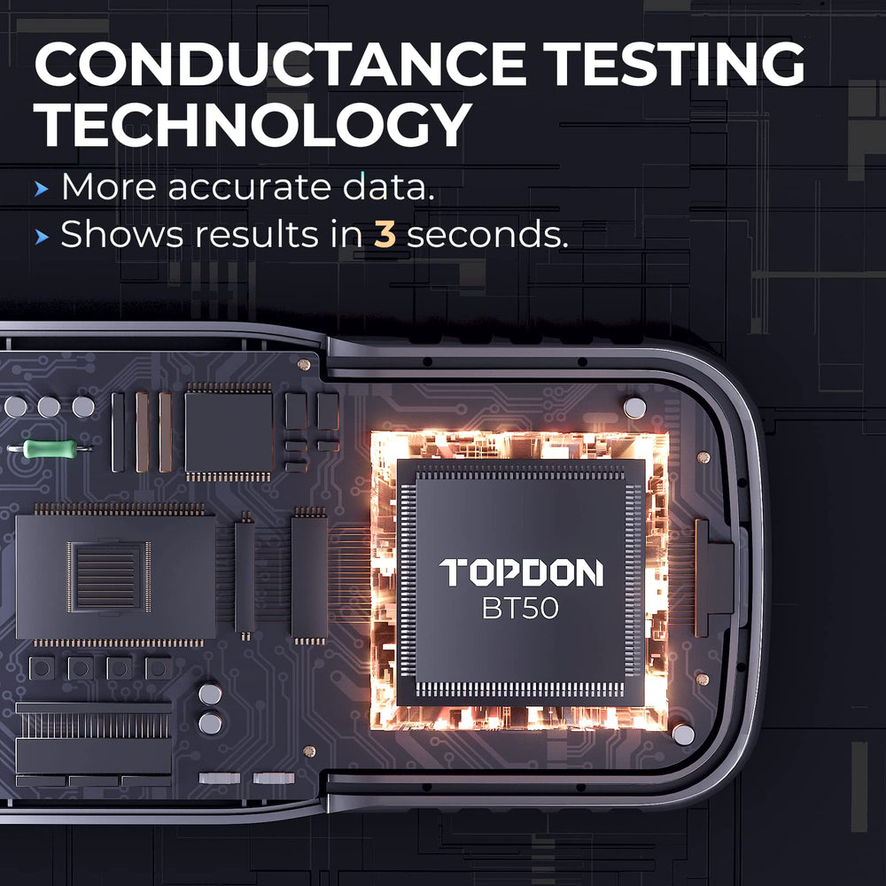 TOPDON BT50 held in hand to show scale and portable convenience