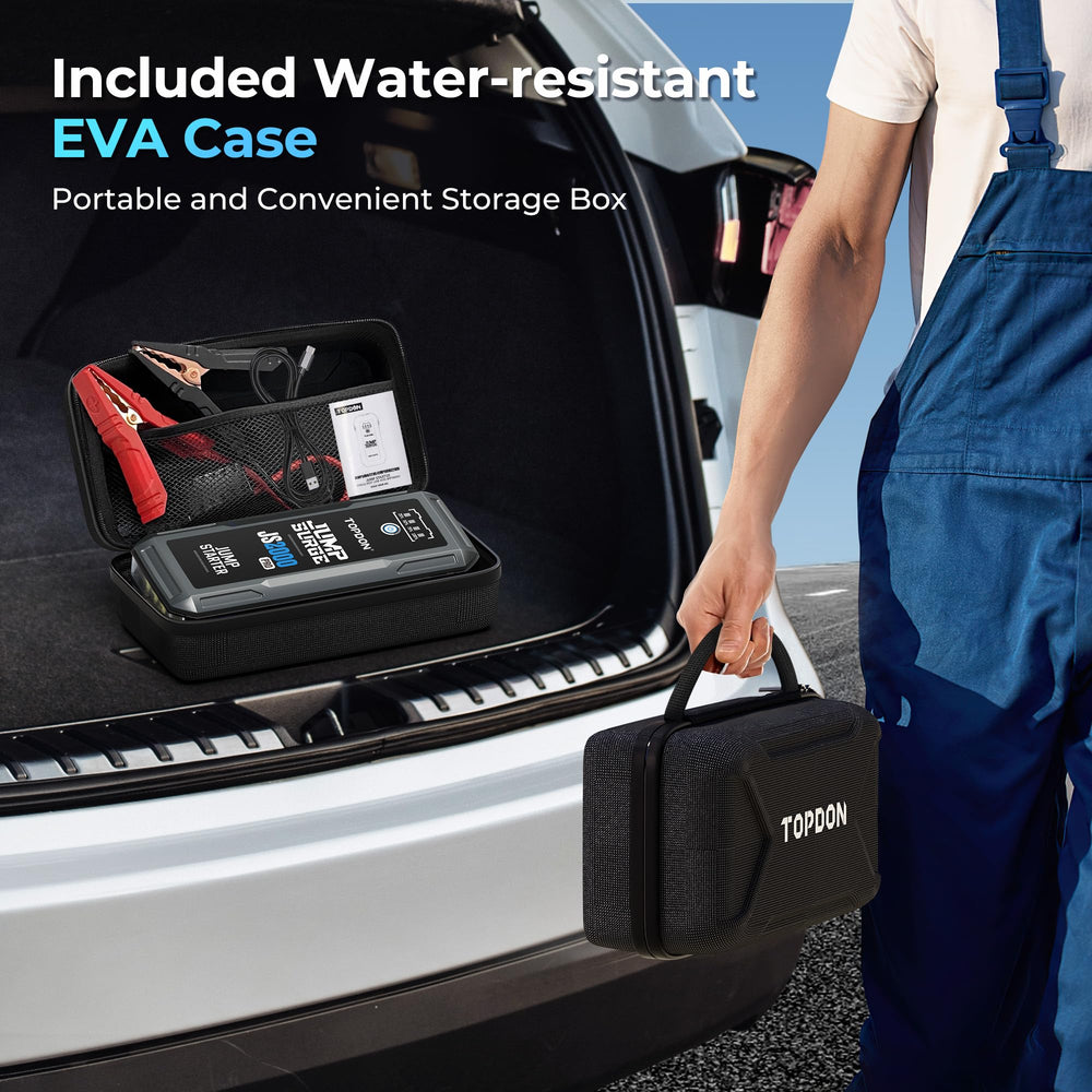 TOPDON JS2000Pro held in hand to show compact scale and portability