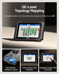 TOPDON ONE touchscreen closeup showing responsive controls for quicker scans benefit