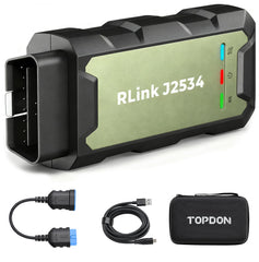 TOPDON RLink front view showing compact VCI and professional reliability