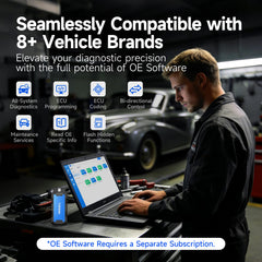 TOPDON RLink X7 connector close-up highlighting robust OBD port and solid build quality