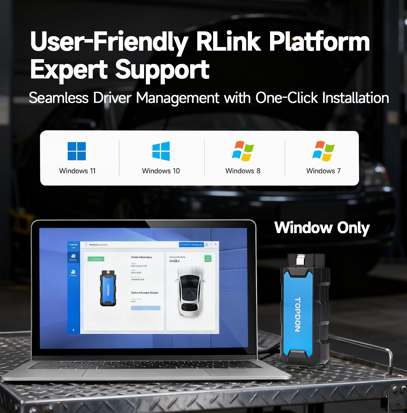 TOPDON RLink X7 storage case open with components organized for secure transport