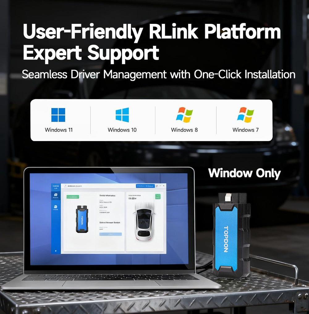 TOPDON RLink X7 storage case open with components organized for secure transport