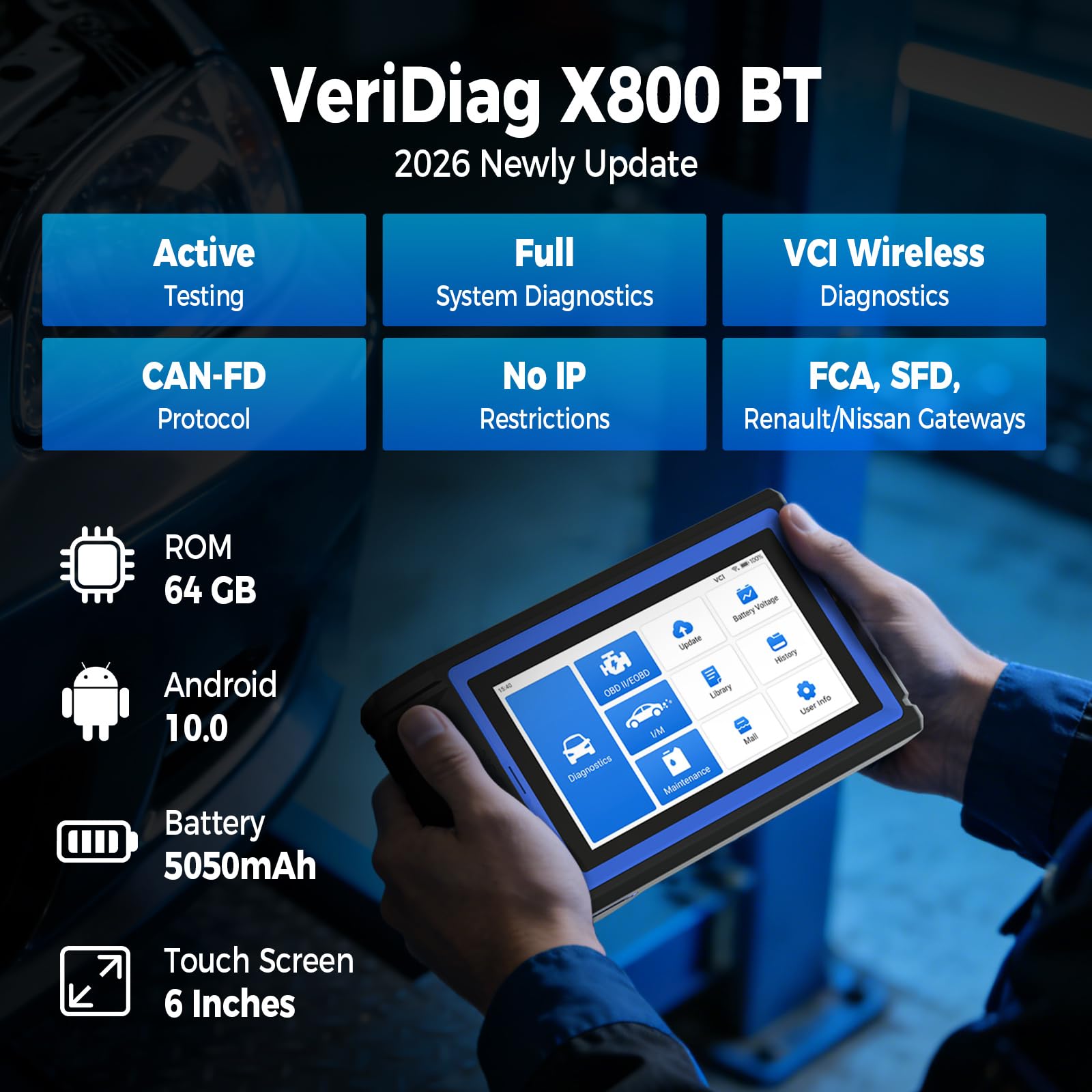 TOPDON X800BT back profile highlighting rugged case and grip benefit
