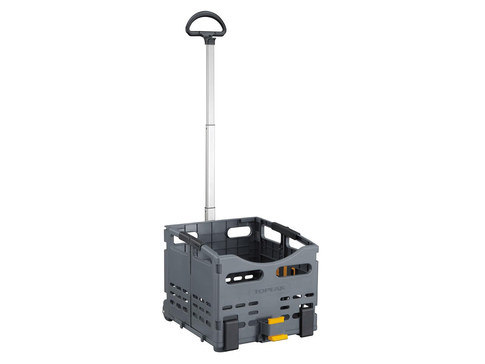 Topeak TrolleyTote collapsed flat for compact storage and easy transport