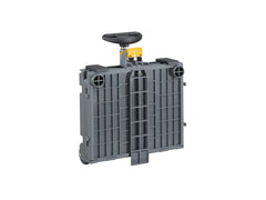 Topeak TrolleyTote telescopic handle and trolley wheels close-up for effortless rolling