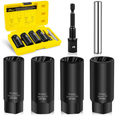 Topec front packaging showing entire extractor kit and case, convenient storage benefit