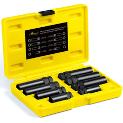 Topec front packaging showing complete 8-piece spline socket kit and benefits