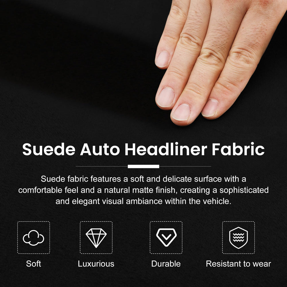 Topfurn headliner installed on car roof demonstrating smoother interior look