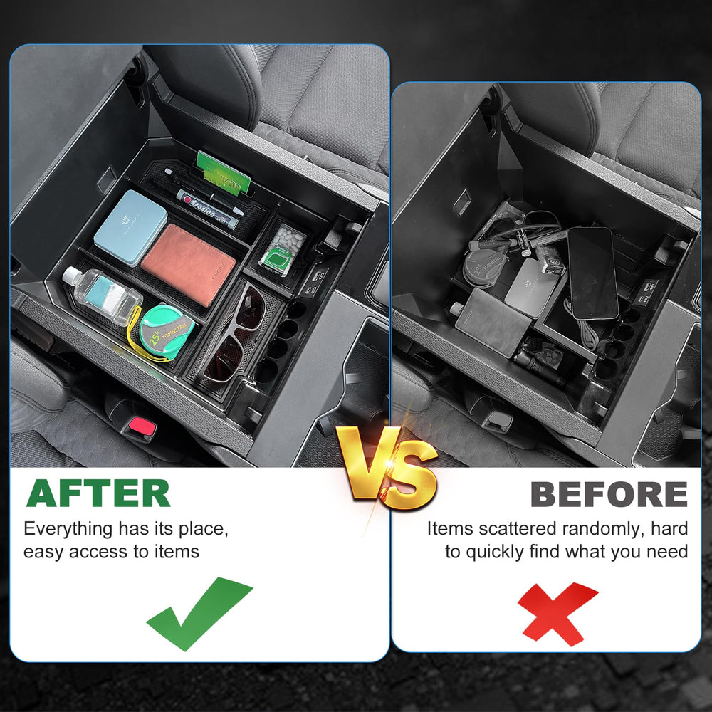 TOPINSTALL in use holding phone sunglasses and pens for quick access while driving