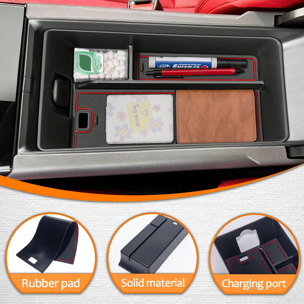 TOPINSTALL lifestyle dashboard shot showing tidy console and improved in-car organization