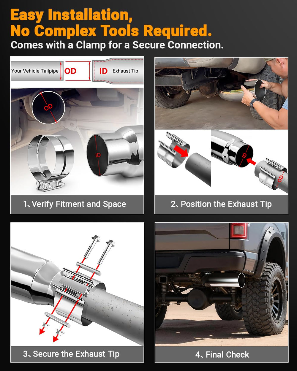 Toplamper installed on pickup side-exit view demonstrating clearance and visual upgrade benefit