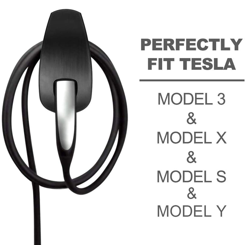 TopLight holder with Tesla plug inserted offering quick access and tidy storage