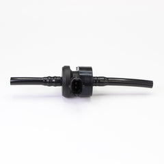 TOPMV close-up of hoses and included straight and right-angle connectors for clean install