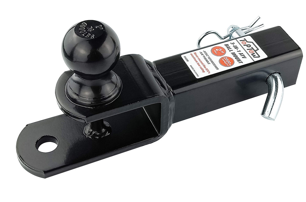 TOPTOW close-up of welded 2-inch tow ball showing secure durable connection