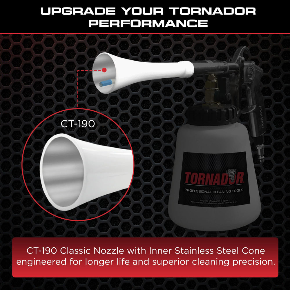 Close-up of Tornador CT-190 stainless steel lining revealing smooth interior