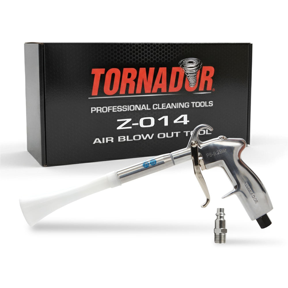 Tornador front view showing compact tornado air gun and quick-connect benefit