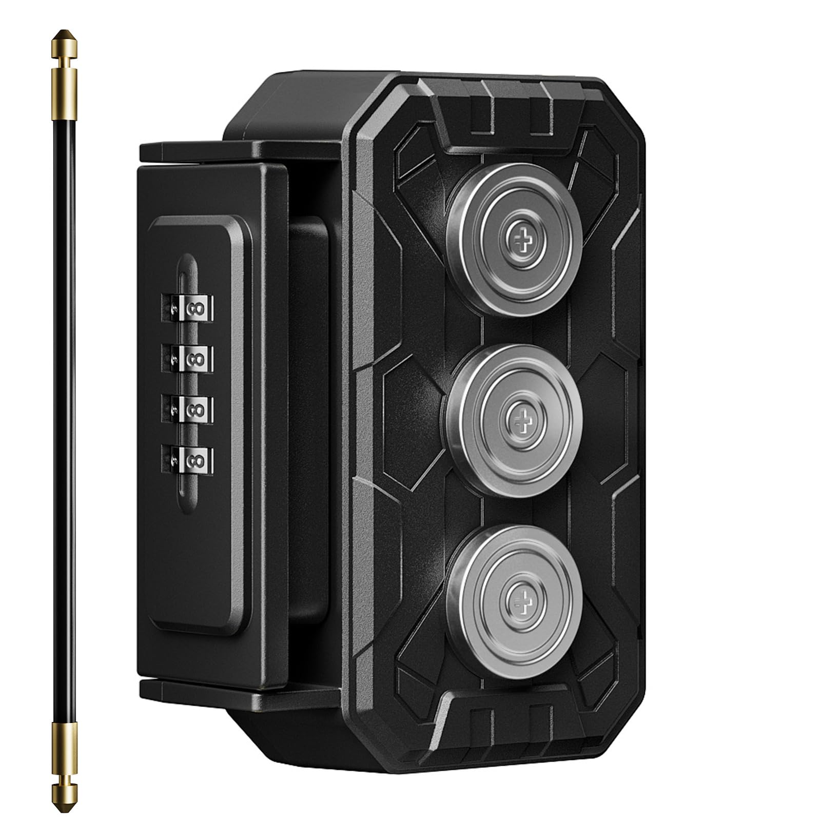 TOSICAM front view of magnetic key lock box showing dials and casing for secure storage