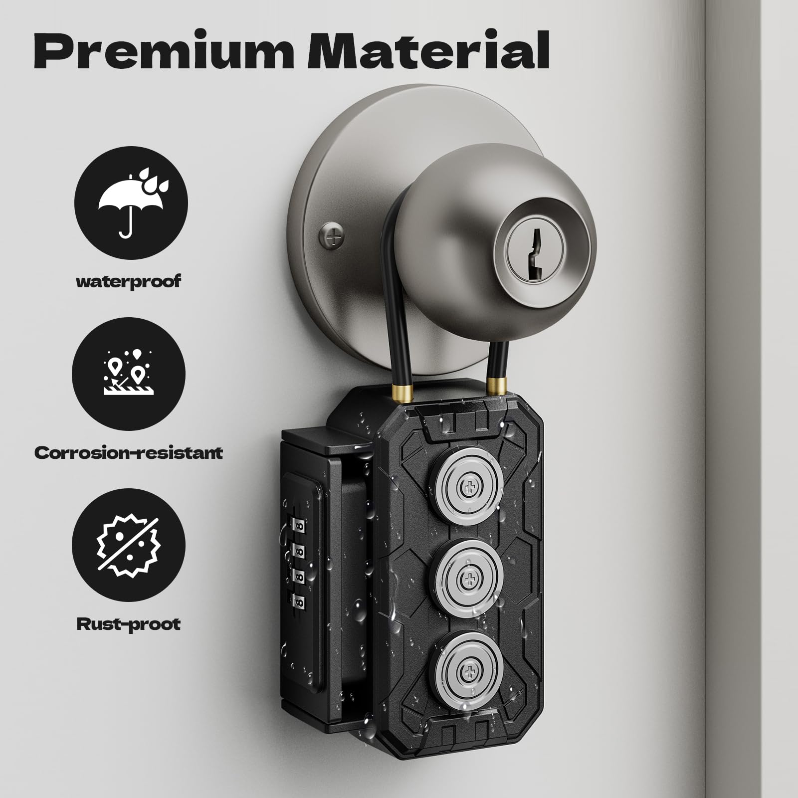 TOSICAM open interior with key and fob demonstrating compact capacity and easy access