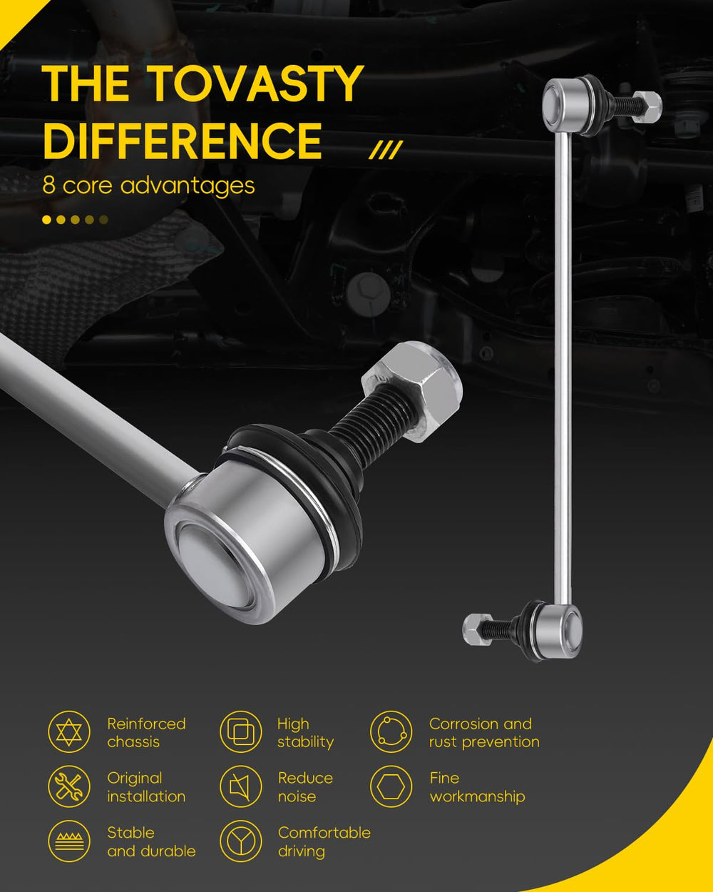 TOVASTY close-up of joint revealing precise machining and smoother handling benefit
