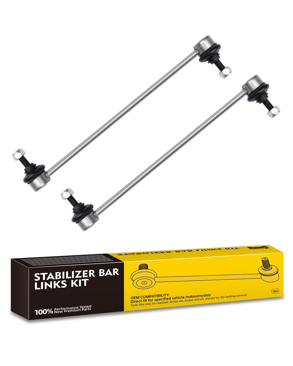 TOVASTY front sway bar link front view showing robust design and fitment benefit