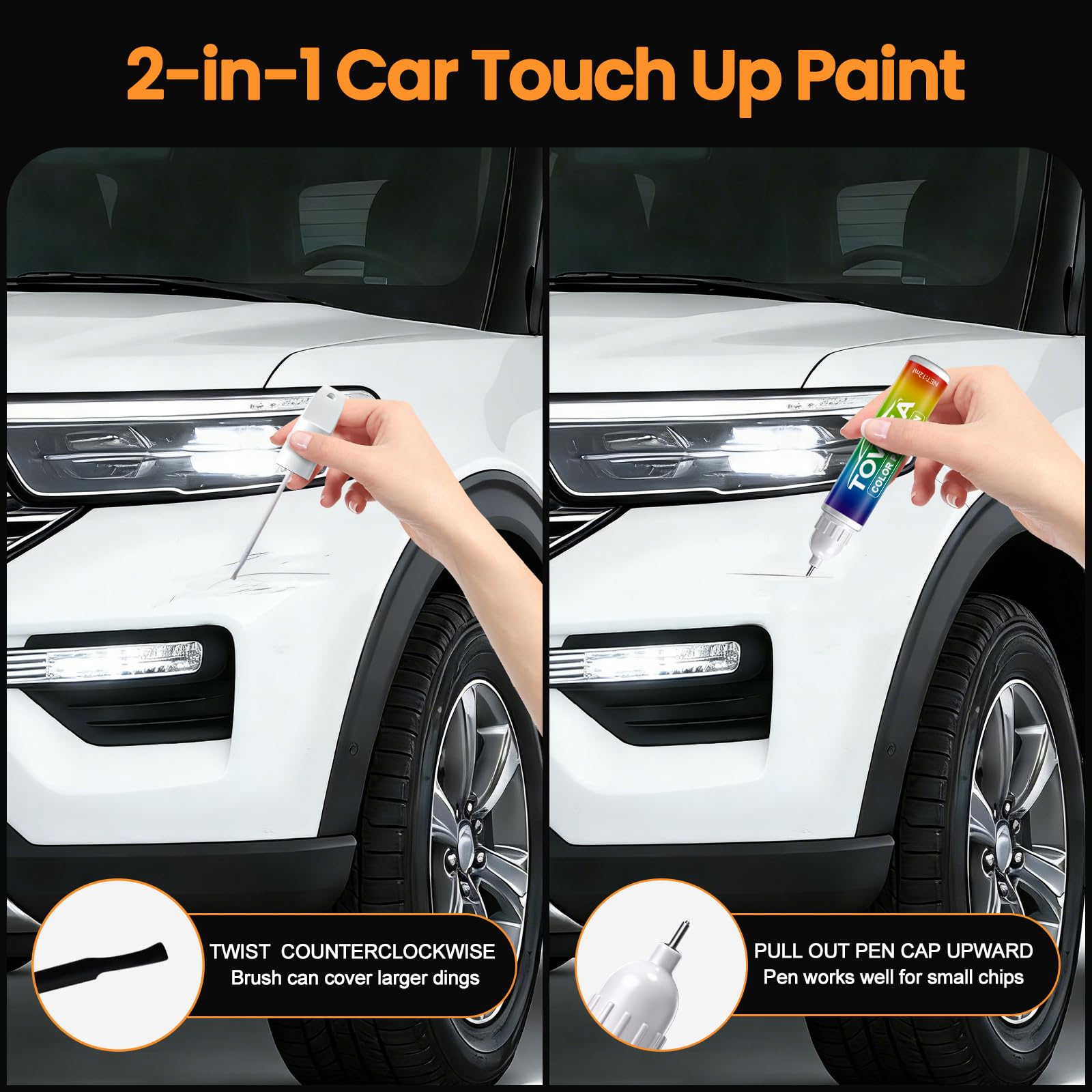 Toviiea brush application detail demonstrating precise coverage for chips