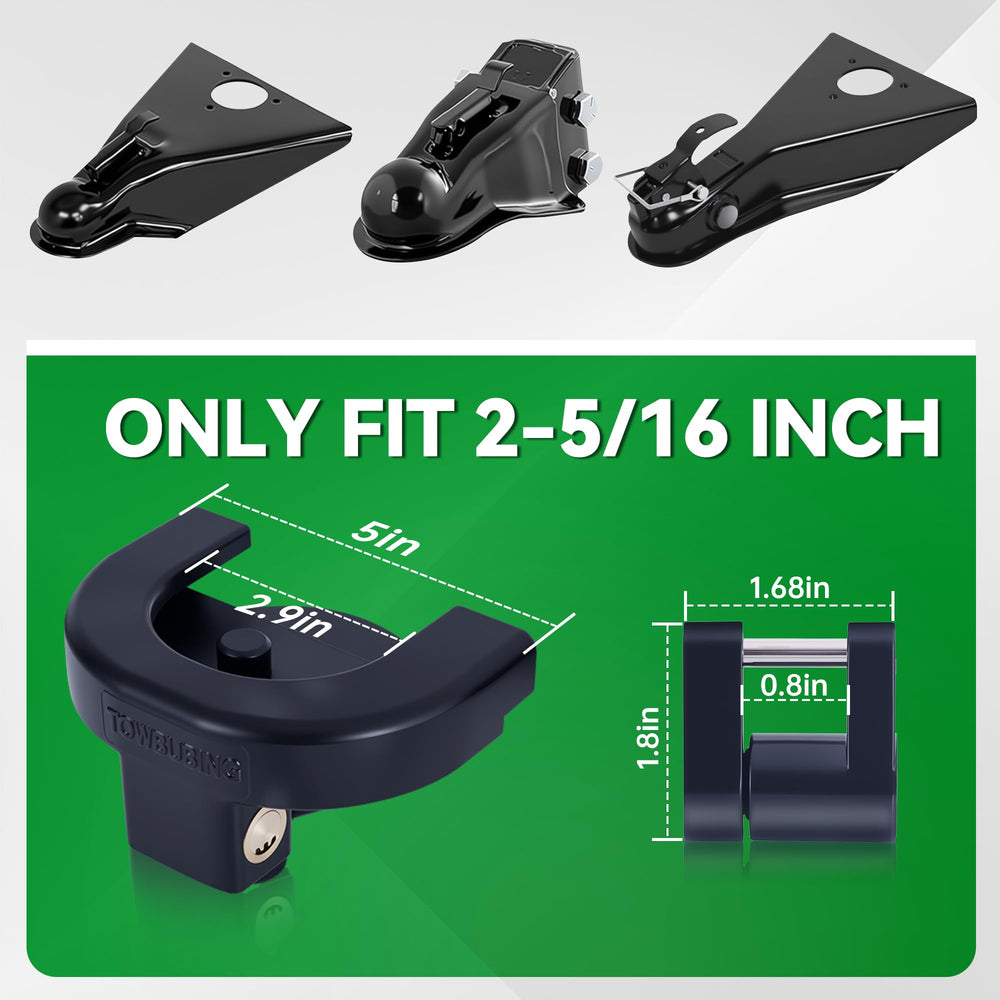TOWBUBING size comparison showing compact locks for easy storage