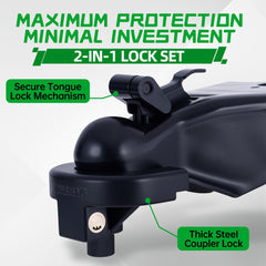 TOWBUBING tongue lock detail showing secure ball immobilization