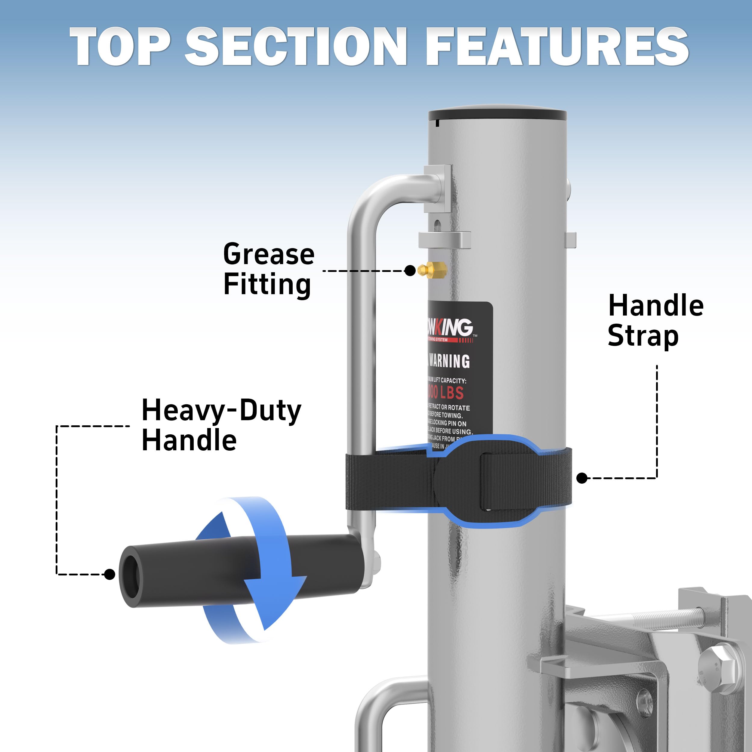 TOWKING grease fitting close-up for simple maintenance and longevity
