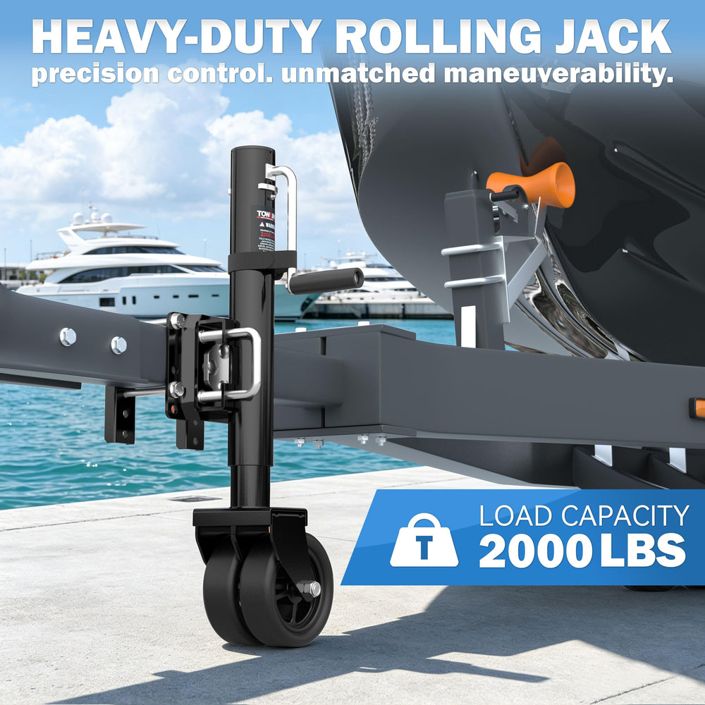 TOWKING jack beside person showing scale and easy handling