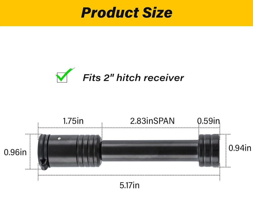 TOWSWELL hitch lock installed in a 2-inch receiver providing theft deterrence
