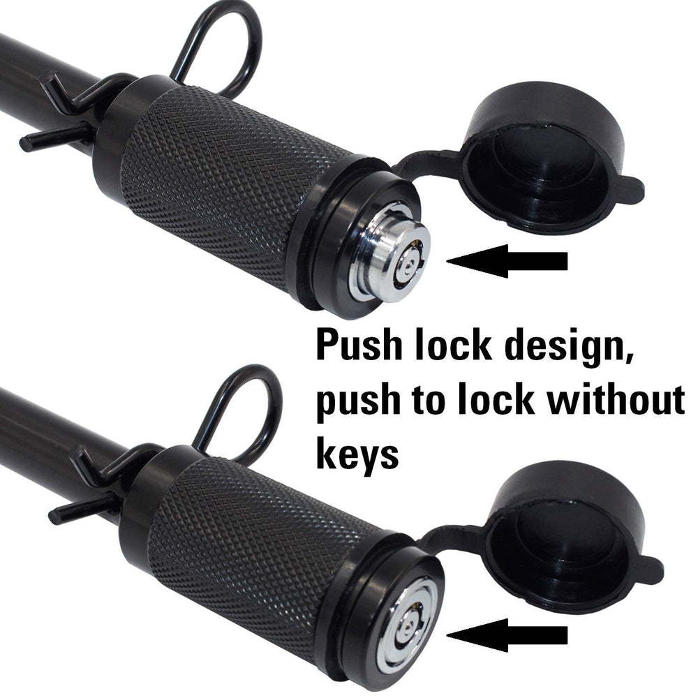TowWorks packaged lock with two tubular keys and spring clip, easy to operate